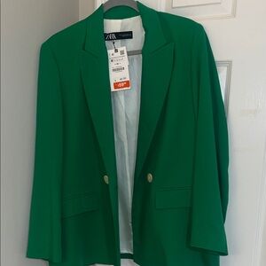 Zara Emerald Green Tailored Blazer Jacket